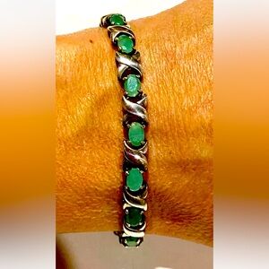 925 Sterling Silver  Grandiderite X" Tennis Link Bracelet 7.5"